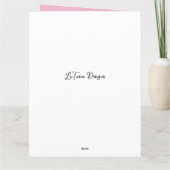 Pink & White Stripe Floral Pearl Mother's Day カード (裏面)