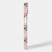 Pink White Stripes and Trailing Roses Monogrammed Case-Mate iPhoneケース (裏面 / 右)