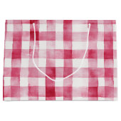 Pink White Stripes Birthday ラージペーパーバッグ (正面)