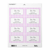 Pink White Stripes Custom Template Large Shipping ラベル (フルシート)