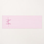 Pink & White Stripes Monogram Name ヨガマット (正面(横))