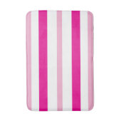 Pink White Summer Stripes バスマット (正面縦)