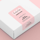 Pink & White Thanks for Purchase Logo Packaging ラベル