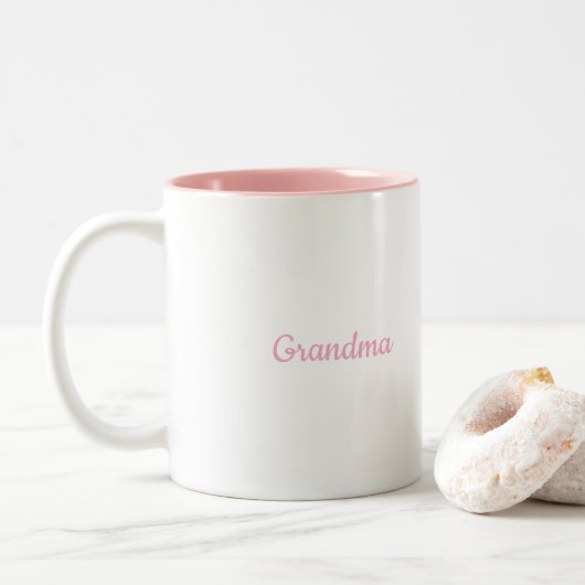 Pink White Two Tone Grandma Mug ツートーンマグカップ (ドーナツ)