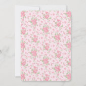Pink & White Vintage Fancy Floral Baptism 招待状 (裏面)