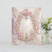 Pink White Vintage Junk Journal Scrapbook Paper (スタンド正面)