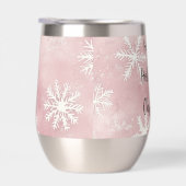 Pink White Winter Snowflakes Christmas (右面)
