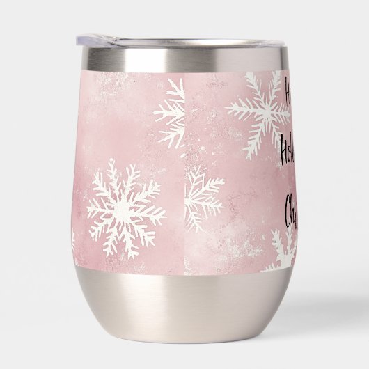 Pink White Winter Snowflakes Christmas (右面)