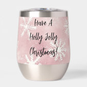 Pink White Winter Snowflakes Christmas (正面)