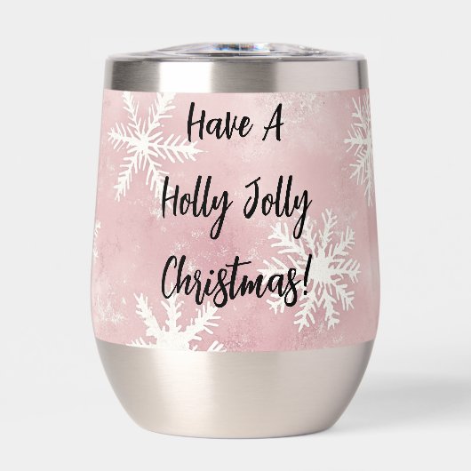 Pink White Winter Snowflakes Christmas (正面)