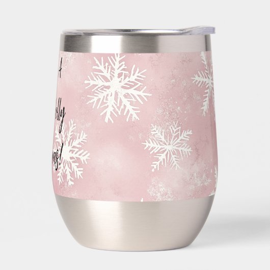 Pink White Winter Snowflakes Christmas (左面)