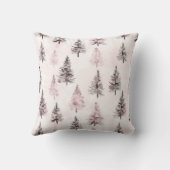 Pink White Winter Snowflakes Christmas クッション (裏面)