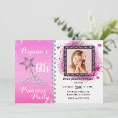 Pink & WhitePrincess Birthday Party写真 招待状 (スタンド正面)