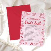 Pink Who Knows The Bride Best Bridal Shower Game 招待状