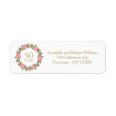 PINK WILDバラリース50結婚番目のアドレス ラベル (正面)