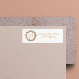 PINK WILDバラリース50結婚番目のアドレス ラベル