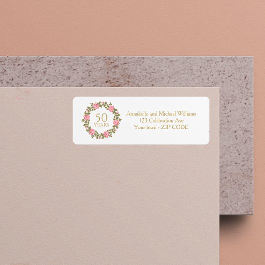 PINK WILDバラリース50結婚番目のアドレス ラベル