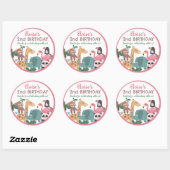 Pink Wild Animal ラウンドシール (シート)