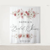 Pink Wild Flowers Bridal Shower  Tapes タペストリー (正面)