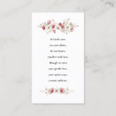 Pink Wild Flowers Funeral Prayer Card 名刺 (裏面)