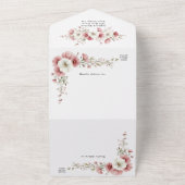 Pink Wild Flowers Wedding   オールインワン招待状 (外側)