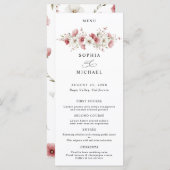 Pink Wild Flowers Wedding Menu メニュー (正面/裏面)
