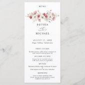 Pink Wild Flowers Wedding Menu メニュー (正面)