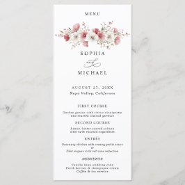 Pink Wild Flowers Wedding Menu メニュー