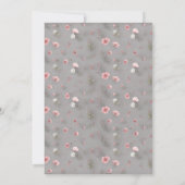 Pink Wild Flowers Wedding Rehearsal Dinner 招待状 (裏面)