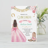 Pink Wild West Quinceañera Invitation 招待状 (スタンド正面)