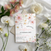 Pink Wildflower 1st Birthday Invitation 招待状