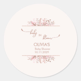 Pink Wildflower Baby in Bloom ラウンドシール