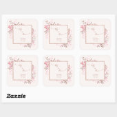 Pink Wildflower Baby in Bloom Thank You  スクエアシール (シート)