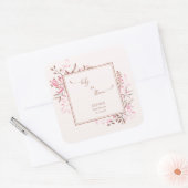 Pink Wildflower Baby in Bloom Thank You  スクエアシール (封筒)