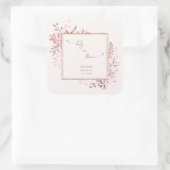 Pink Wildflower Baby in Bloom Thank You  スクエアシール (バッグ)