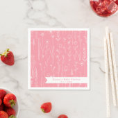 Pink Wildflower Baby Shower | Floral Pattern  スタンダードカクテルナプキン (インサイチュ)