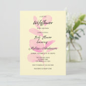 Pink Wildflower Baby Shower Invitation for Girls   招待状 (スタンド正面)