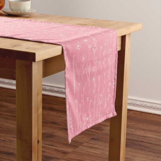 Pink Wildflower Baby Shower Table Runner ショートテーブルランナー (インサイチュ)