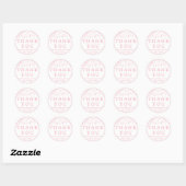 Pink Wildflower Baby Shower Thank You Stickers ラウンドシール (シート)