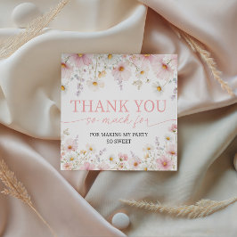 Pink Wildflower Birthday Favor Tags フェイバータグ