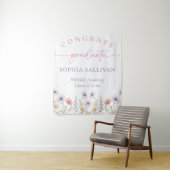 Pink Wildflower Bloom Graduation Party タペストリー (インサイチュ)