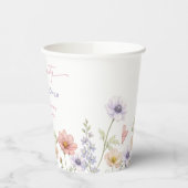 Pink Wildflower Bloom Graduation Party 紙コップ (左)