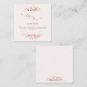 Pink Wildflower Border Baby in Bloom Diaper Raffle エンクロージャーカード (正面/裏面)