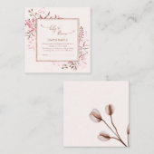 Pink Wildflower Border Baby in Bloom Diaper Raffle エンクロージャーカード (正面/裏面)