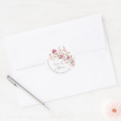 Pink Wildflower Bridal Shower ラウンドシール (封筒)