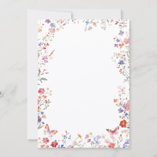 Pink Wildflower Bunny Birthday Invitation 招待状 (裏面)