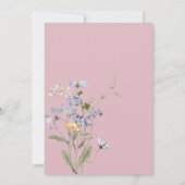 Pink Wildflower Garden Elegant Wedding 招待状 (裏面)