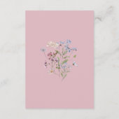 Pink Wildflower Garden Elegant Wedding Details エンクロージャーカード (裏面)