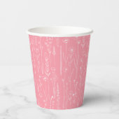 Pink Wildflower Party Cup | Floral Pattern Design 紙コップ (裏面)