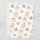 Pink Wildflower Pumpkin Baby Shower 招待状 (裏面)